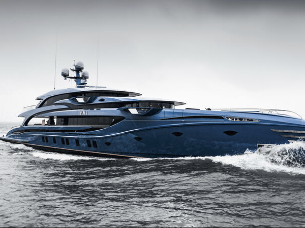 Royal Huisman superyacht Phi on sea trials
