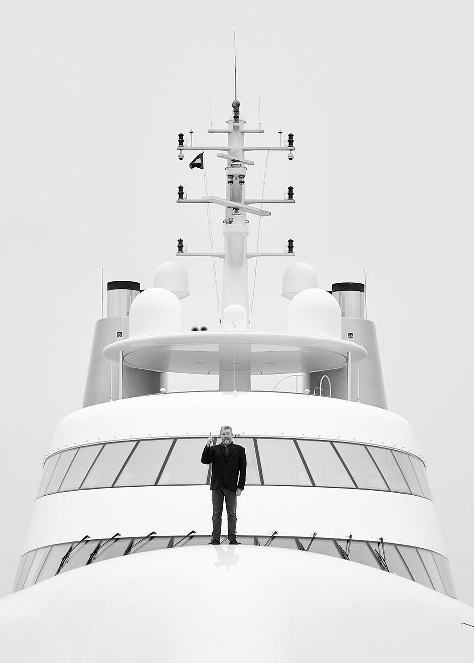 On board Blohm+Voss megayacht Motor Yacht A with designer Philippe Starck