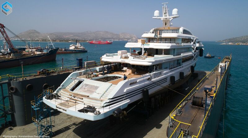 Project X yacht launch at Spanopoulos New Hellenic Shipyards