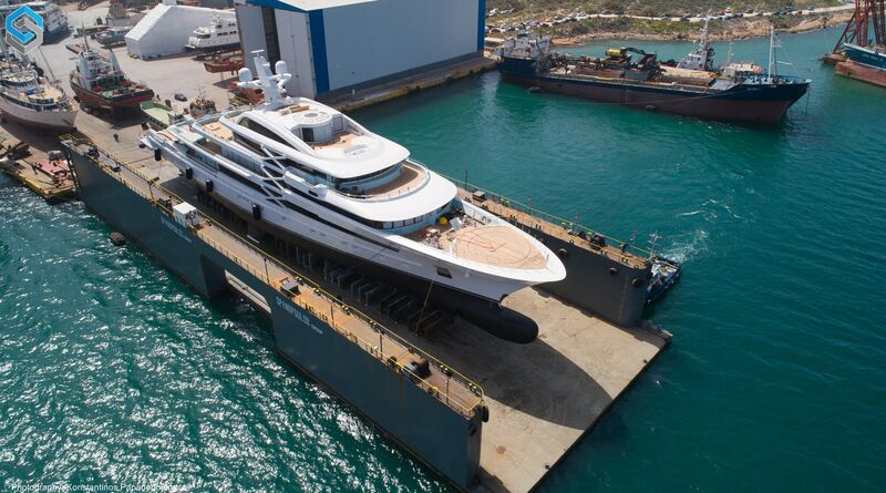Project X yacht launch at Spanopoulos New Hellenic Shipyards